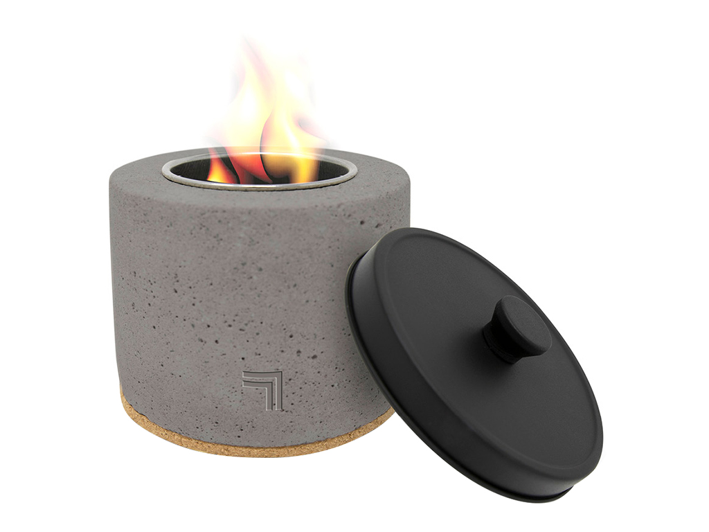 Tabletop Fire Pit, Bio Ethanol Tafelhaard - Ø10cm - Terrashaard - Ronde Mini Sfeerhaard - Geurloos en rookvrij - voor buiten - tuin en terras verlichting