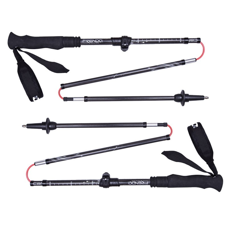 Frendo wandelstokken (set) Carbon Express II opvouwbaar - Zwart