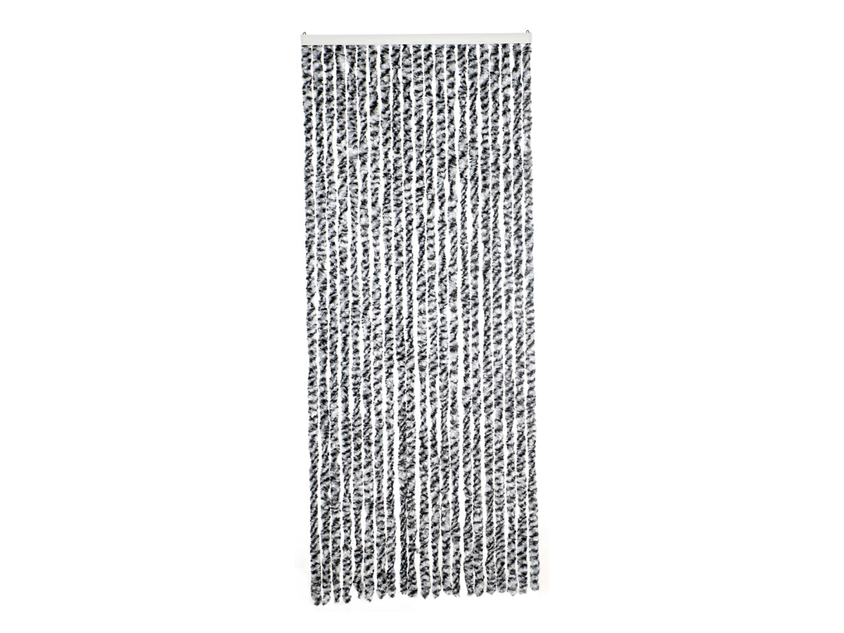 Livn Deurgordijn Chenille Kattenstaarten zwart/wit 90x220cm