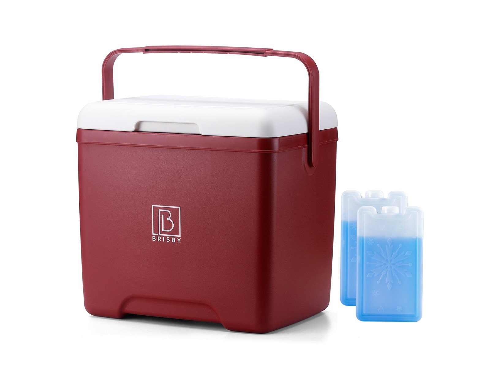 Brisby Koelbox - Frigobox - 13L - Rood - Tot maximaal 40 uur isolatie - Incl. 2 dikke koelelementen van 450ml - Temperatuur veilige sluiting - Nieuw ontwerp met koelelement vergren