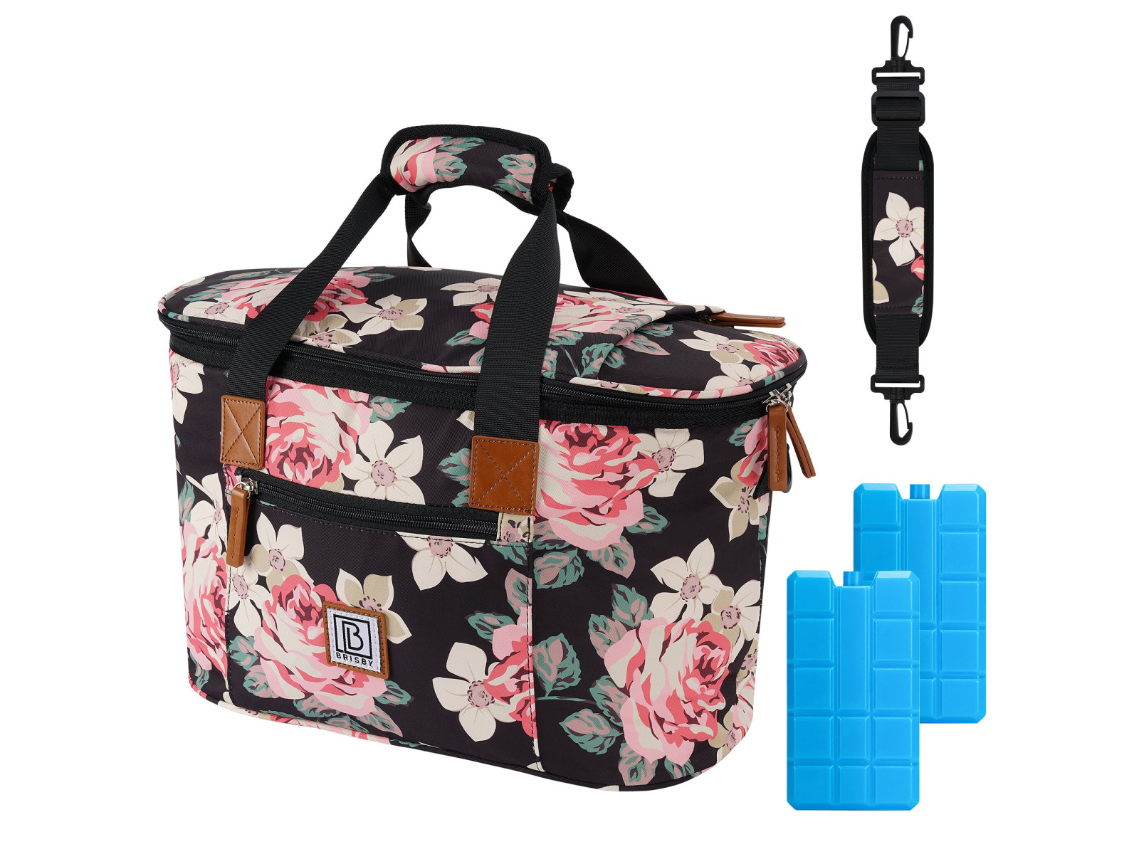Brisby 4 Laags Geïsoleerde Koeltas - Boodschappentas 21 Liter - Bloemetjes