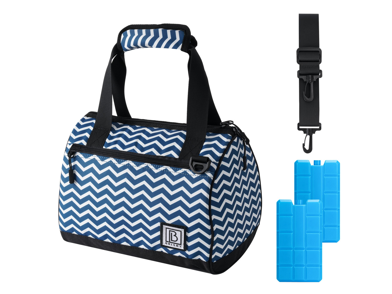 Brisby 4 Laags Geïsoleerde Koeltas - Lunchtas 10 Liter - Zigzag Blauw