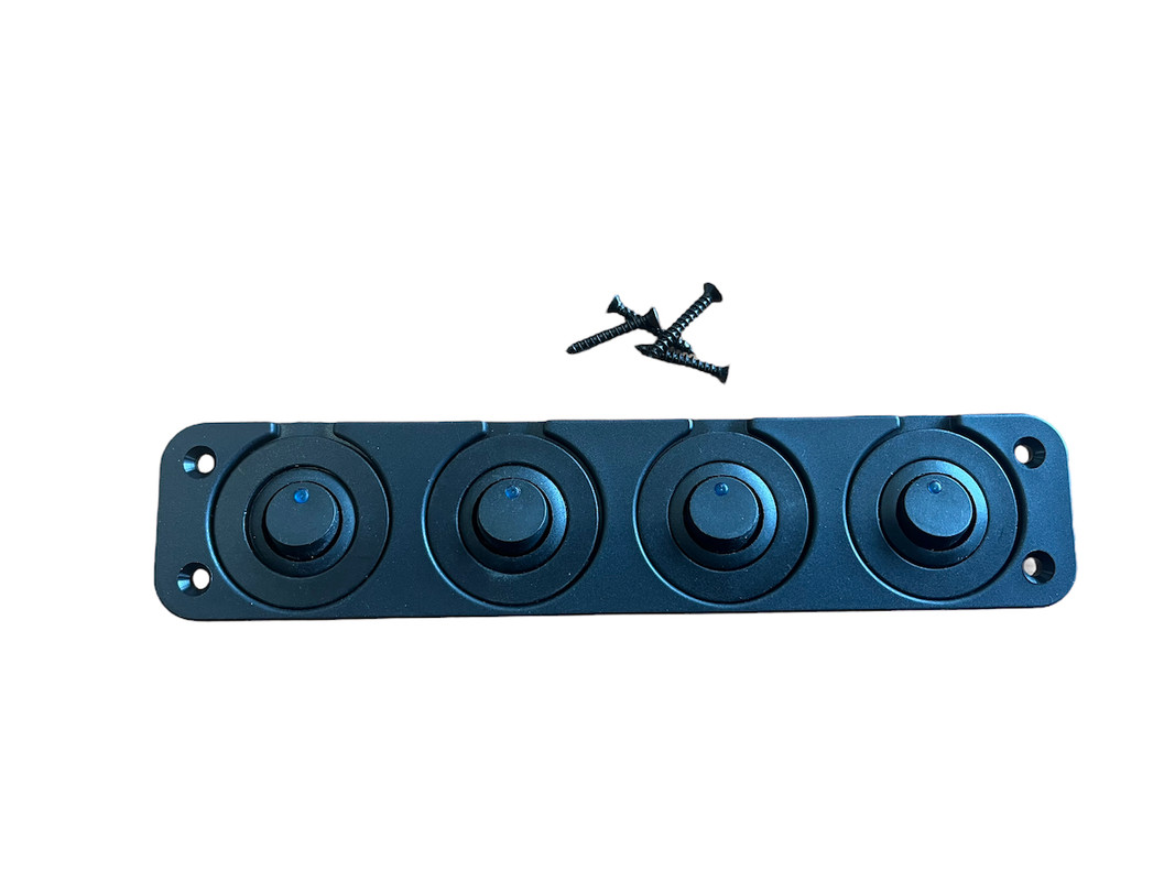 Ripca 4 x 12V schakelaar met LED + montageframe