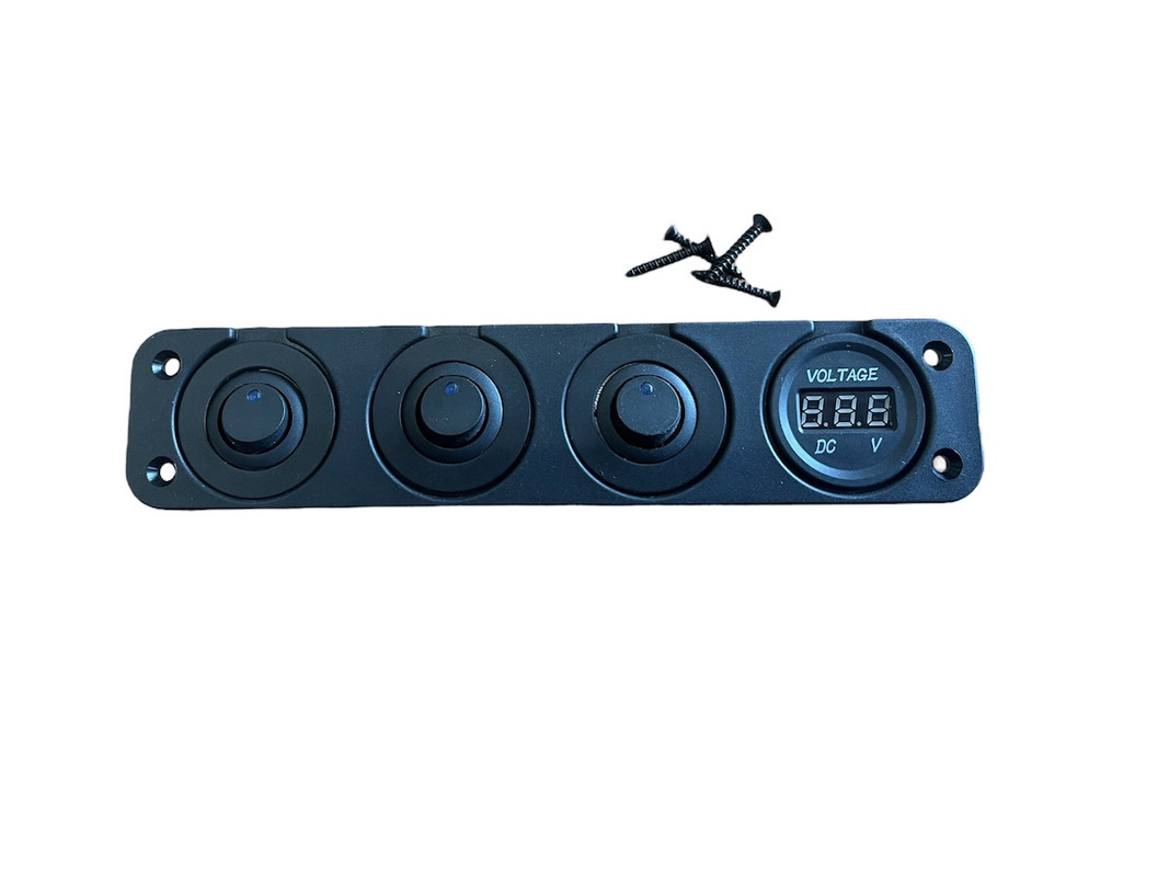 Ripca 3 x 12V schakelaar en voltmeter + montageframe