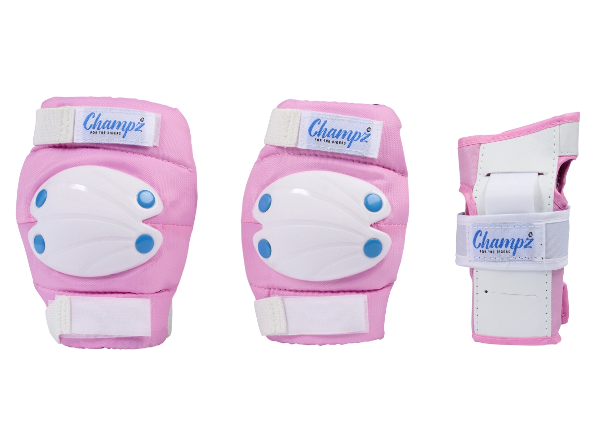 Champz Skate Beschermset - Roze/Wit/Blauw - Kinderen - Medium - 35-38 EU