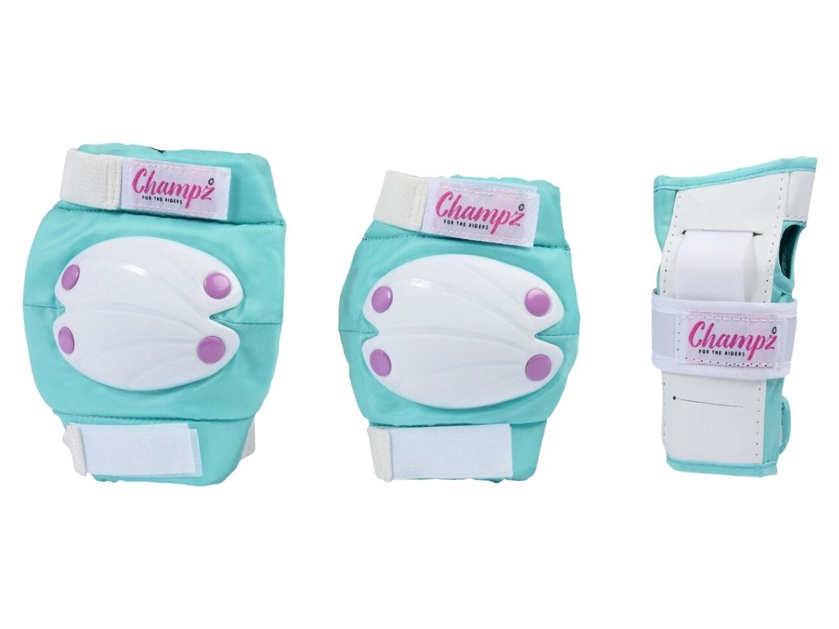 Champz - Skate Beschermset - Roze/Wit/Blauw - Large - 39-42 EU