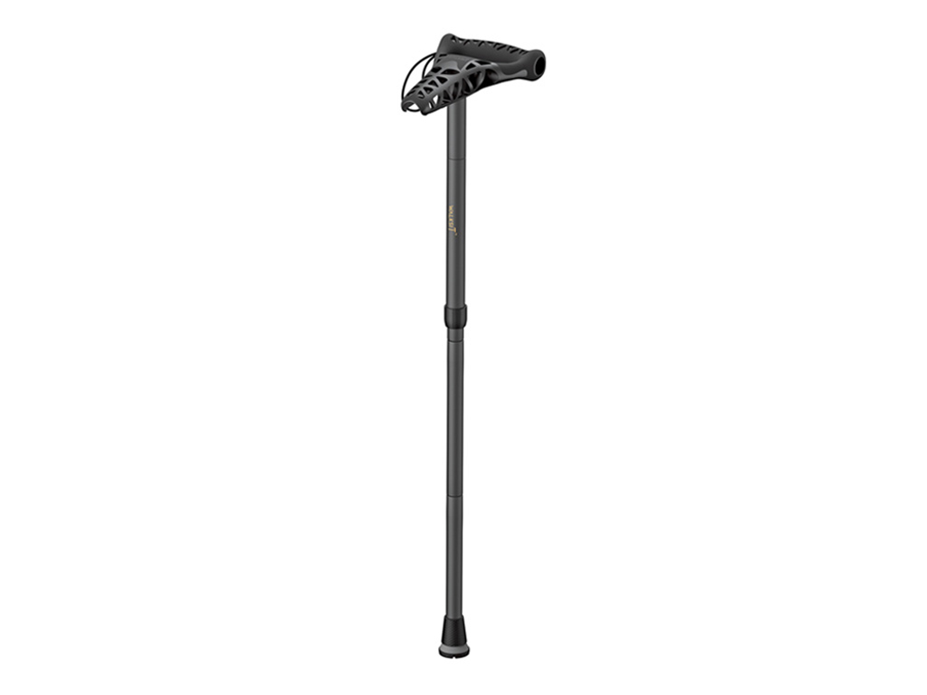 EveBase WalkSit opvouwbare zit-/ wandelstok - Carbon - Loophoogte 84-94 cm - Dames en heren - Links- en rechtshandig - Met draagtas