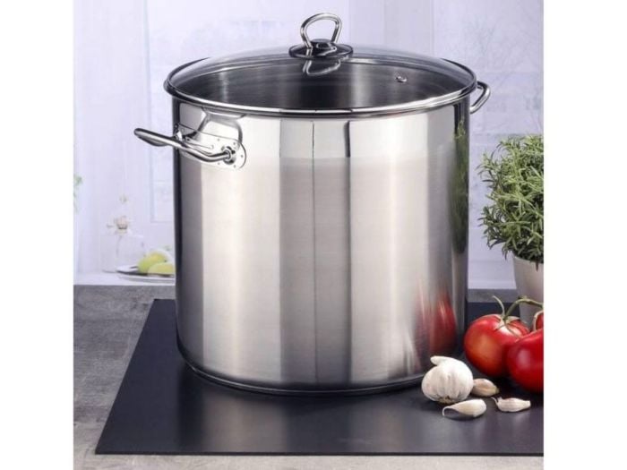 Hi RVS soeppan met glazen deksel - 20 Liter