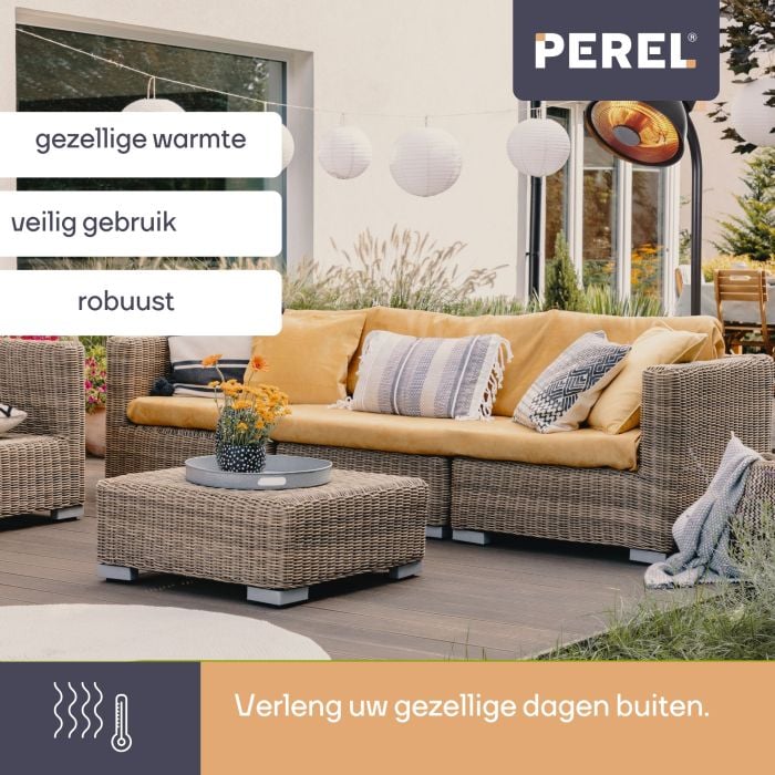 Perel PHS2000-R staande terrasverwarmer - 2000 watt