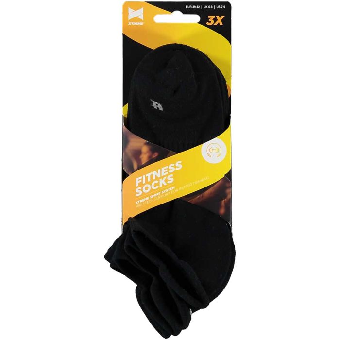 Xtreme 9 paar zwarte fitness sneakersokken