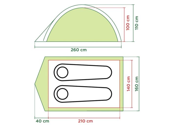 Coleman Darwin 2 Grey koepeltent