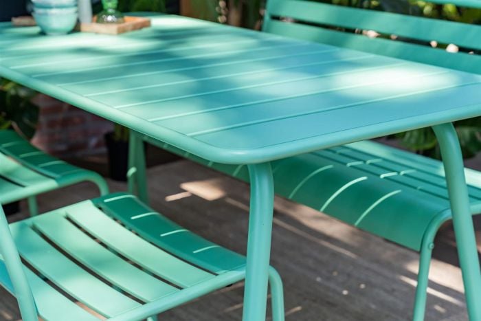 MaximaVida Max 80 cm metalen vierkante tuintafel - Blue