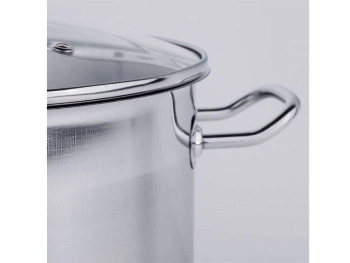 Hi RVS soeppan met glazen deksel - 20 Liter