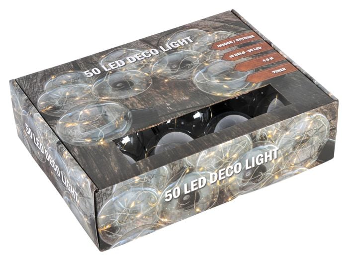 50 LED deco light transparante partyverlichting