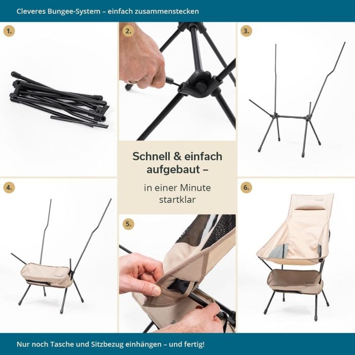 Skandika Solig compacte vouwstoel met draagtas - beige