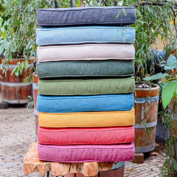 Madison Sea blue canvas eco+ Sierkussen - Set van 4