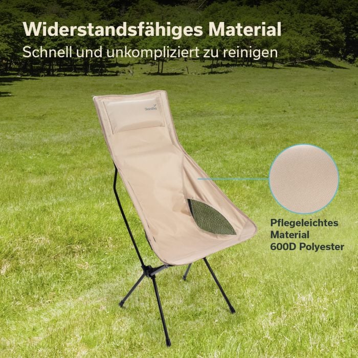 Skandika Solig compacte vouwstoel met draagtas - beige