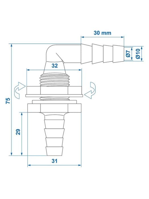 ProPlus haakse watertank doorvoer