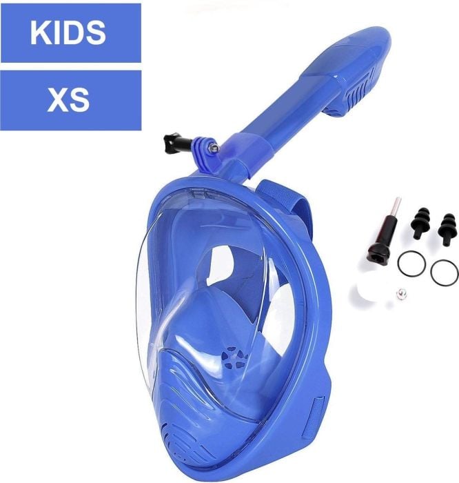 Campingwise kinder XS blauw full face duikmasker