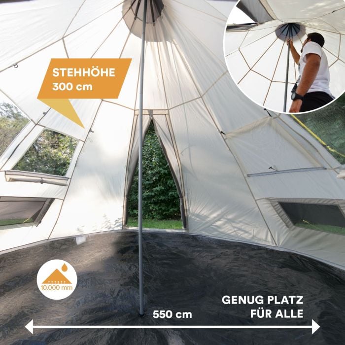 Skandika Tipi Goathi 550 Protect Groepstent - Beige