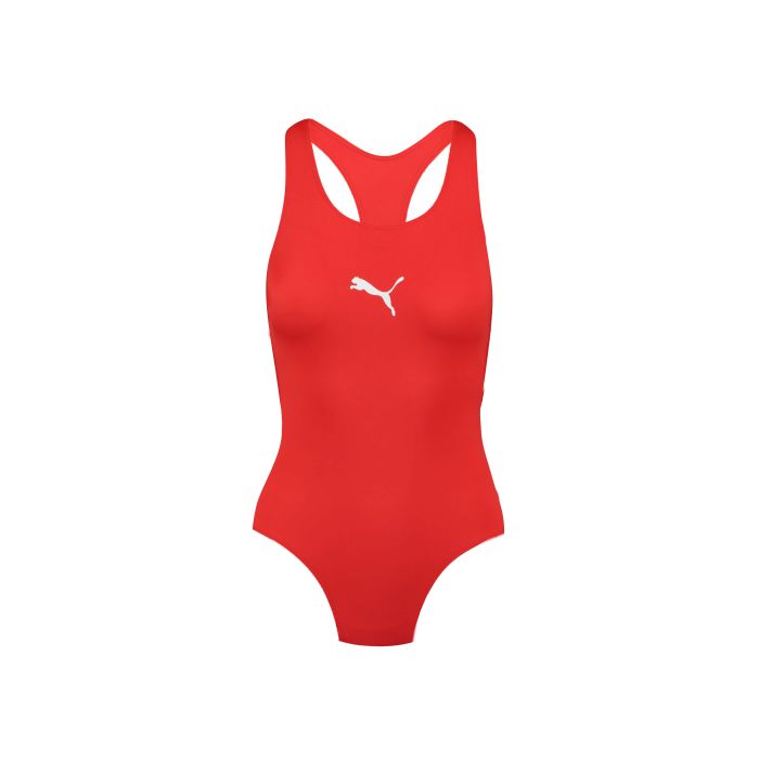 Kaliber Verdorie Grammatica PUMA Racerback rood dames badpak