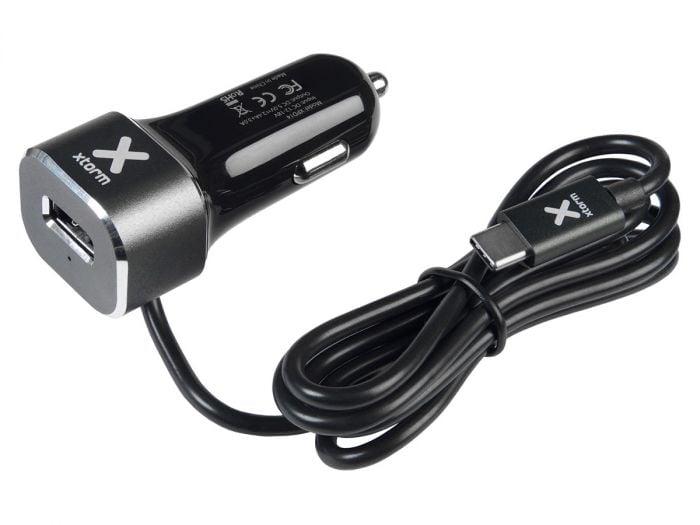 herten drie vlotter Xtorm 27 watt Power autolader met USB-C kabel