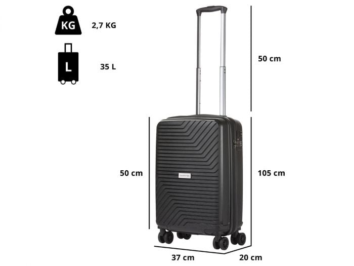 dronken Kwade trouw combinatie CarryOn Transport 55 cm handbagage koffer met USB