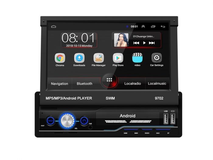 Erge, ernstige middelen rijk TechU™ T98 Touchscreen 1 Din autoradio met afstandsbediening