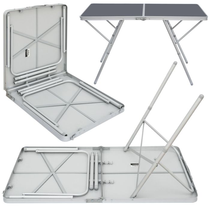 AMANKA 120x60 antraciet aluminium kampeertafel