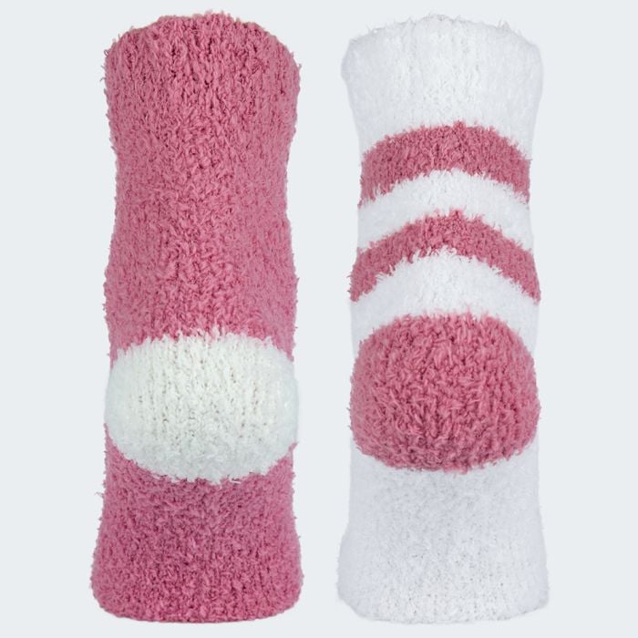 Black Snake Rosa/Weiß 2-pack Dames Gezellige Sokken