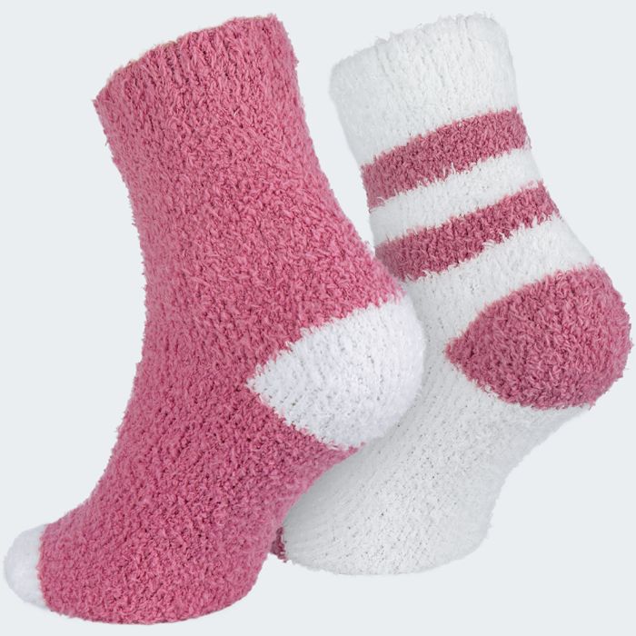 Black Snake Rosa/Weiß 2-pack Dames Gezellige Sokken