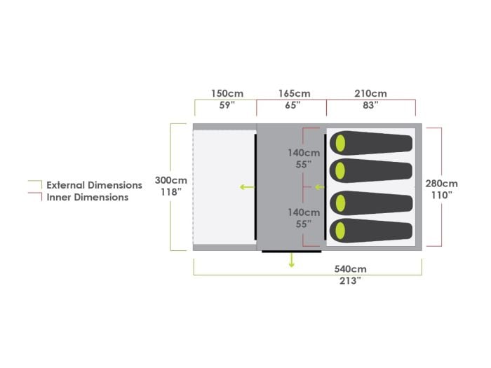 Zempire Evo TM V2 opblaasbare tunneltent
