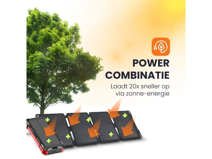 HEKO Solar Spark powerbank met Unfold 30W Solar Panel