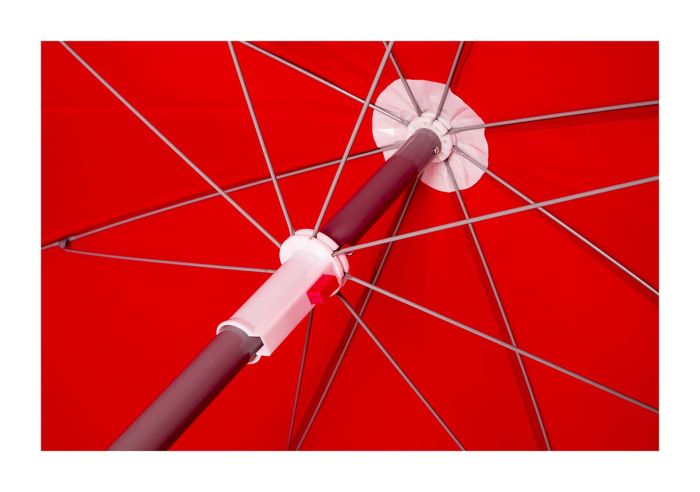Bo-Camp Ø 165 cm parasol met knikarm - Red