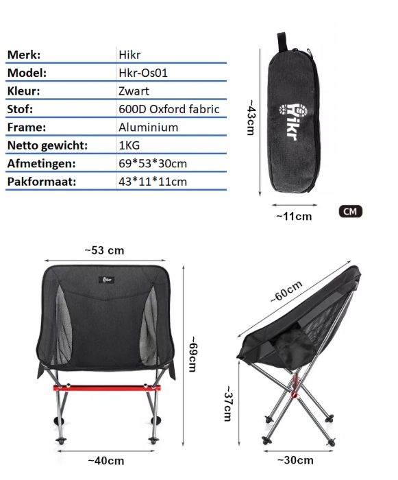 Hikr outdoor campingstoel