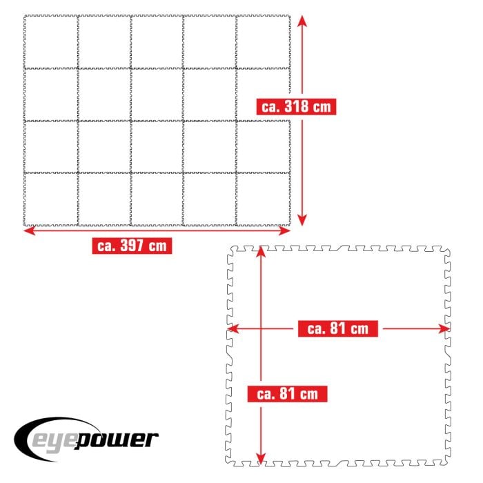 Eyepower 81x81cm set van 20 zwembad vloertegels - Blue