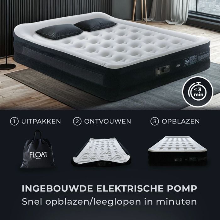 FLOAT VersaVento 2 persoons luchtbed met pomp en zijzakken
