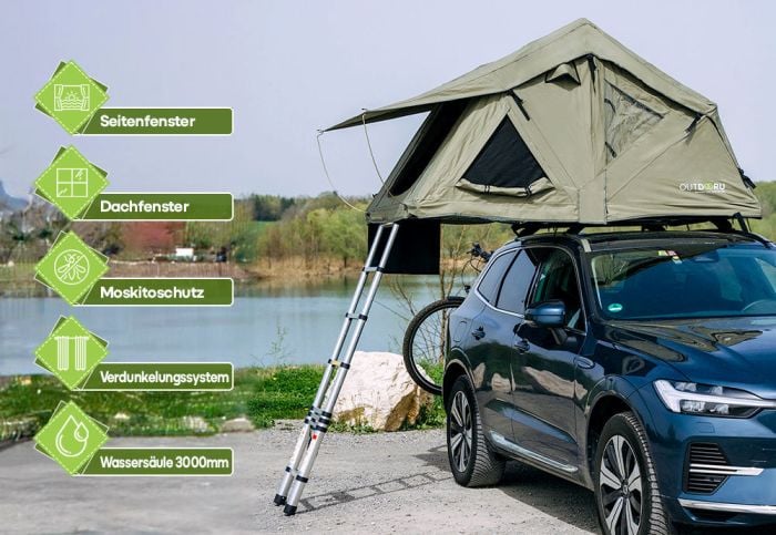 OutdoorU Compact 2 personen Daktent - Kaki