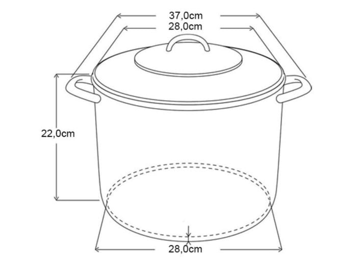 Michelino RVS soeppan - 12 liter