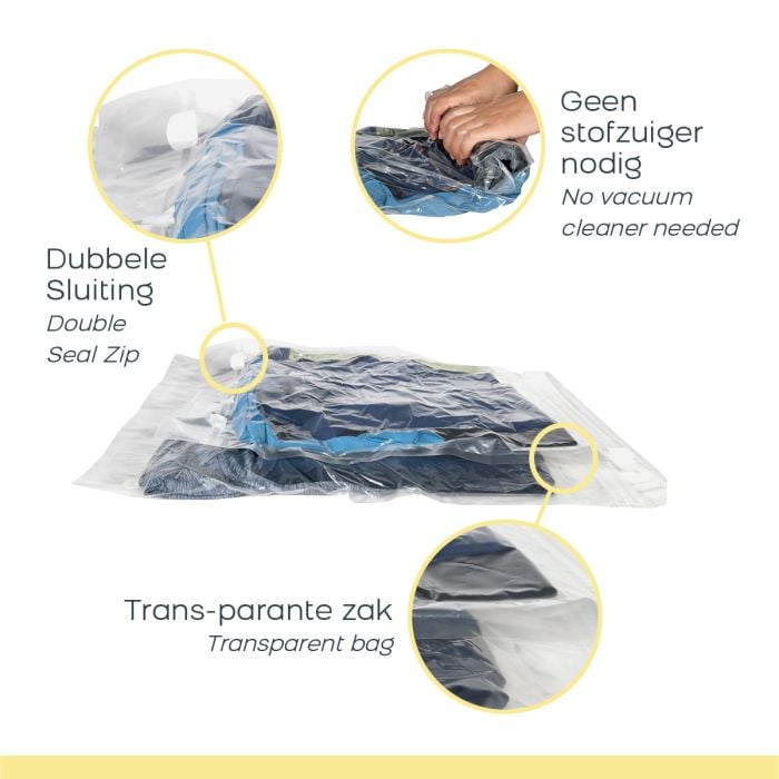 Space Buddy set van 4 Kleding Vacuümzakken