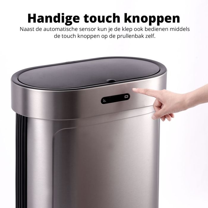 FlinQ opvouwbare sensor prullenbak - 60 liter