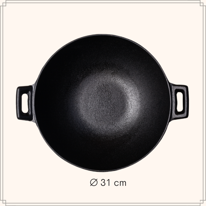 OTIX 31 cm gietijzeren wokpan