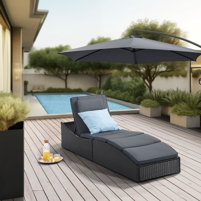 Juksys Lamia polyrotan ligbed - Black
