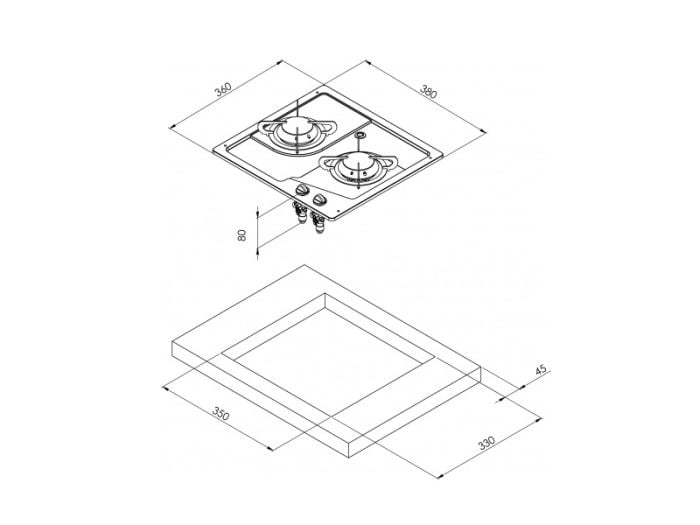 CAN PC1322 inbouw gaskookplaat