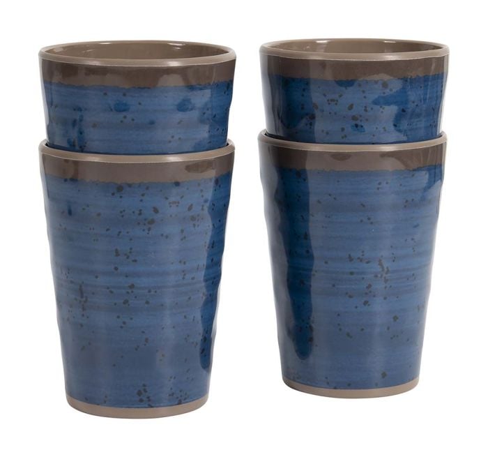 Bo-Camp Halo set van 4 melamine bekers - Blue