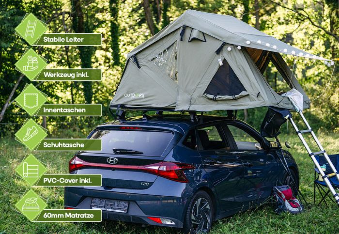 OutdoorU Compact 2 personen Daktent - Kaki