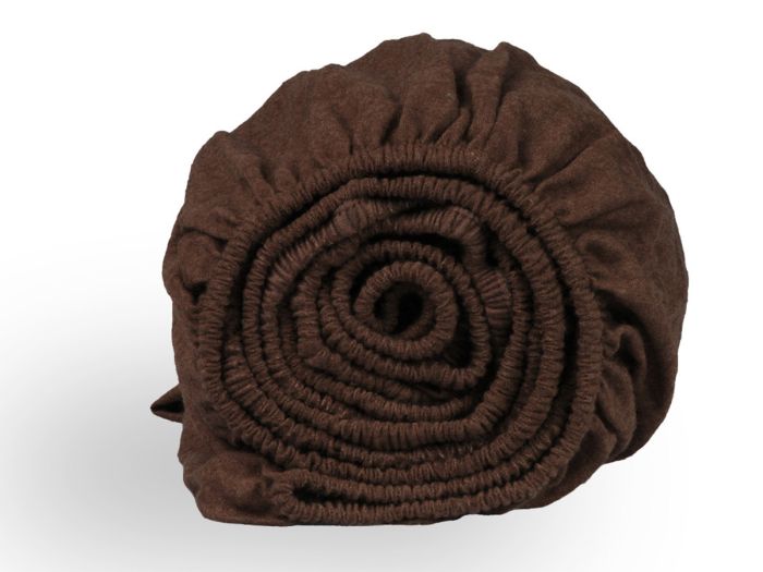 DoubleDry Flanel 90x200 cm hoeslaken - bruin