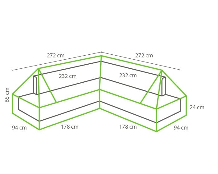 Winza 272 plateau hoek loungeset beschermhoes