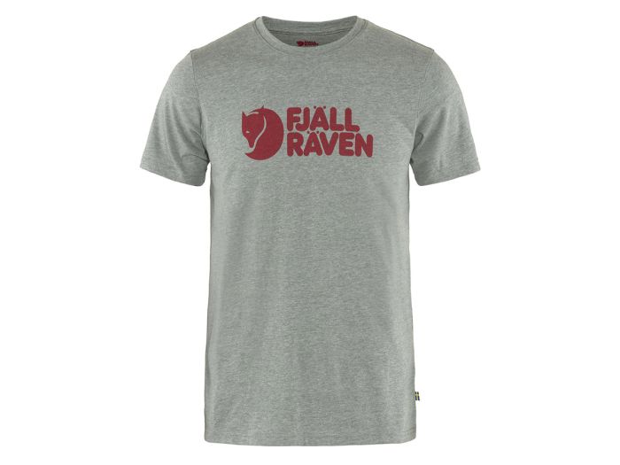 Fjallraven Logo Grey Melange heren T shirt