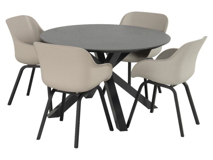 Hartman Le Soleil black soft taupe element diningstoel